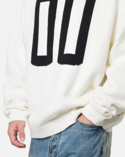 MNML Varsity Knit Sweater Off White -Champions Style 02048370 YO007 mens 0060