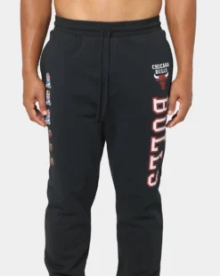 Mitchell & Ness Chicago Bulls Vintage Finals Sweat Pants Faded Black -Champions Style 03007909 YB554 mens 0030