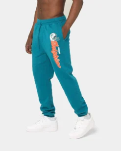 Mitchell & Ness Miami Dolphins Wordmark Sweat Pants Faded Teal -Champions Style 03007911 YF458 mens 0060