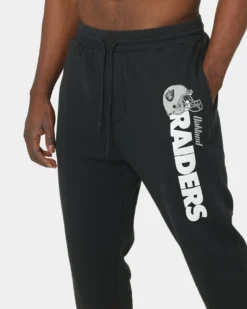 Mitchell & Ness Raiders Wordmark Sweat Pants Faded Black -Champions Style 03007912 YB554 mens 0070