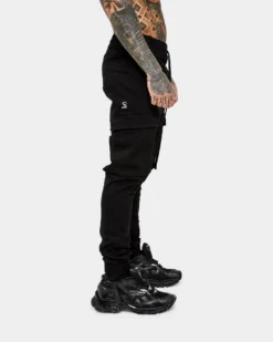 Saint Morta Annex Denim Cargo Joggers Black -Champions Style 03007954 YB001 mens 0040
