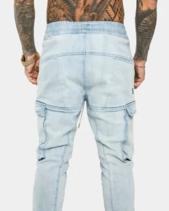 Saint Morta Annex Denim Cargo Joggers Light Blue -Champions Style 03007954 YL200 mens 0030