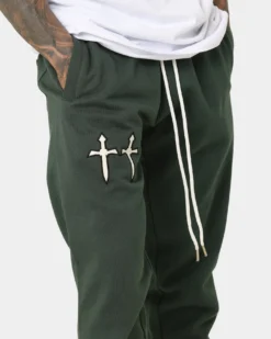 Saint Morta Graves Sweat Pants Dark Green -Champions Style 03008330 YD009 mens 030