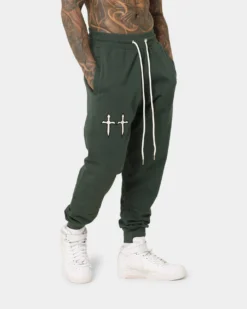 Saint Morta Graves Sweat Pants Dark Green -Champions Style 03008330 YD009 mens 050