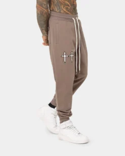 Saint Morta Graves Sweat Pants Dark Brown -Champions Style 03008330 YD052 mens 050
