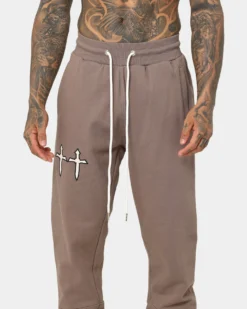 Saint Morta Graves Sweat Pants Dark Brown -Champions Style 03008330 YD052 mens 070