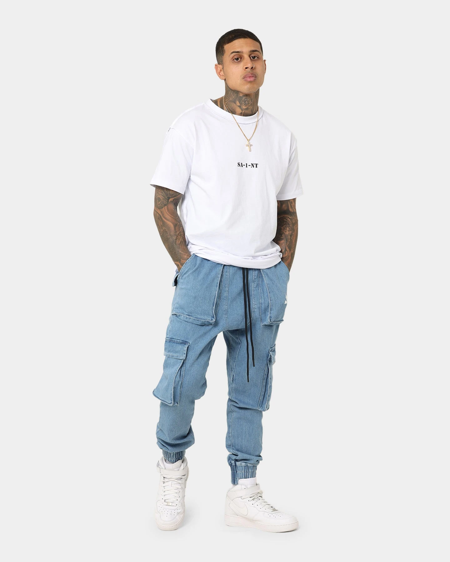 Saint Morta Day Of The Dead Joggers Light Blue 3 Saint Morta Day Of The Dead Joggers Light Blue - Image 3