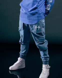 Saint Morta Day Of The Dead Joggers Light Blue