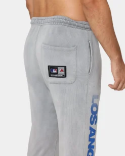 Majestic Athletic Los Angeles Dodgers Solarised Contrast Logo Track Pants Warm Grey -Champions Style 03008779 YW651 mens 0080