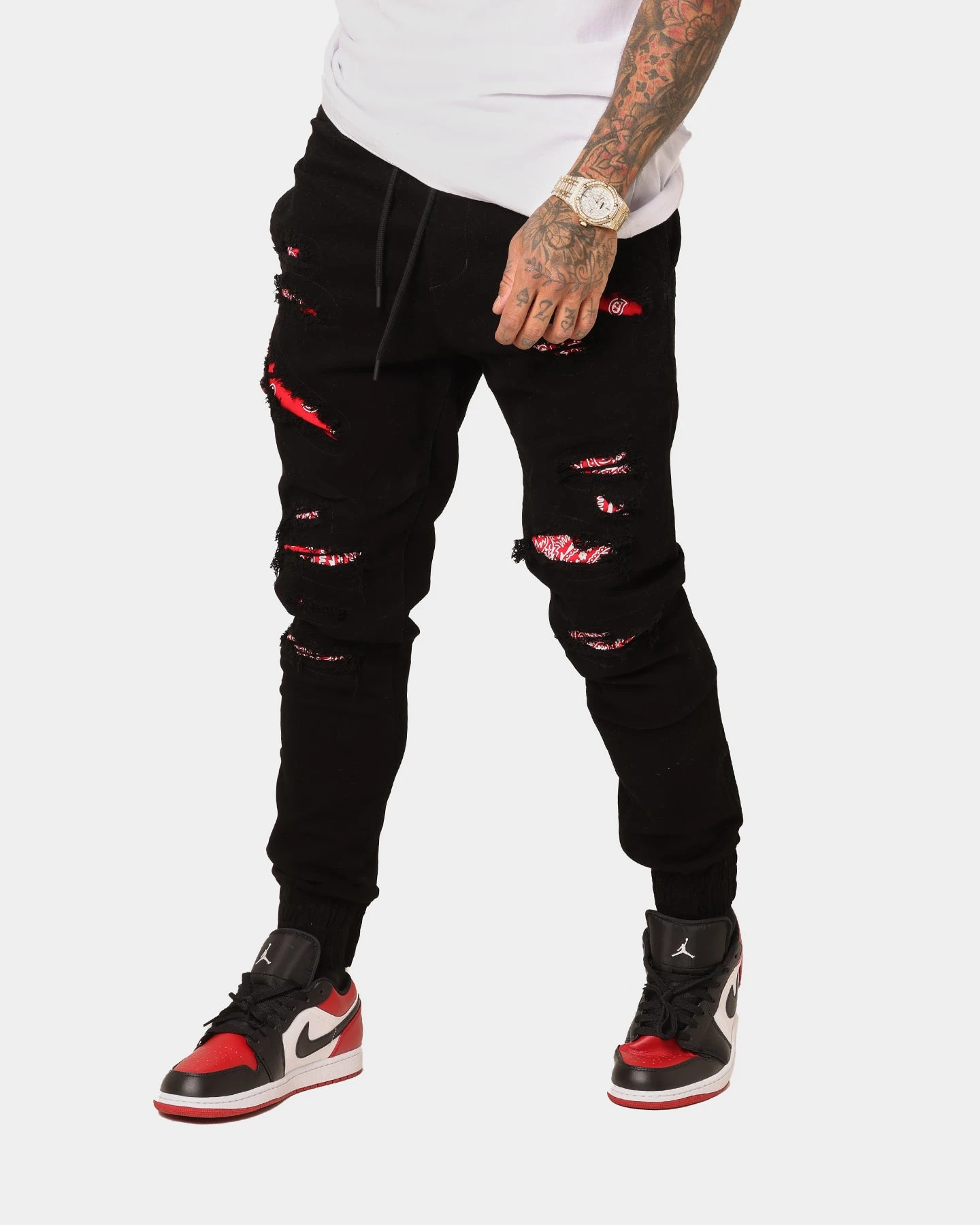 Saint Morta Bandana Summum Joggers Black/Red 2 Saint Morta Bandana Summum Joggers Black/Red - Image 2