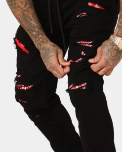 Saint Morta Bandana Summum Joggers Black/Red 23 Saint Morta Bandana Summum Joggers Black/Red -Champions Style 03009417 YB004 mens 100
