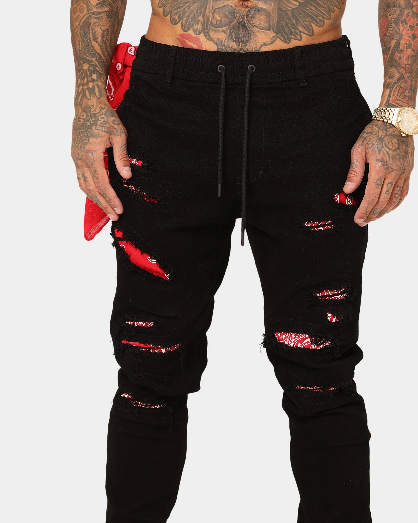 Saint Morta Bandana Summum Joggers Black/Red 5 Saint Morta Bandana Summum Joggers Black/Red - Image 5
