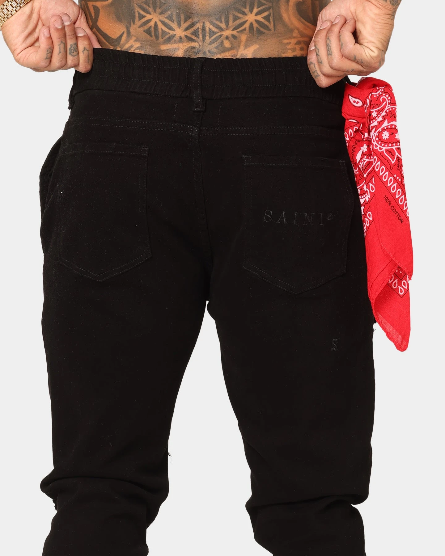 Saint Morta Bandana Summum Joggers Black/Red 10 Saint Morta Bandana Summum Joggers Black/Red - Image 10