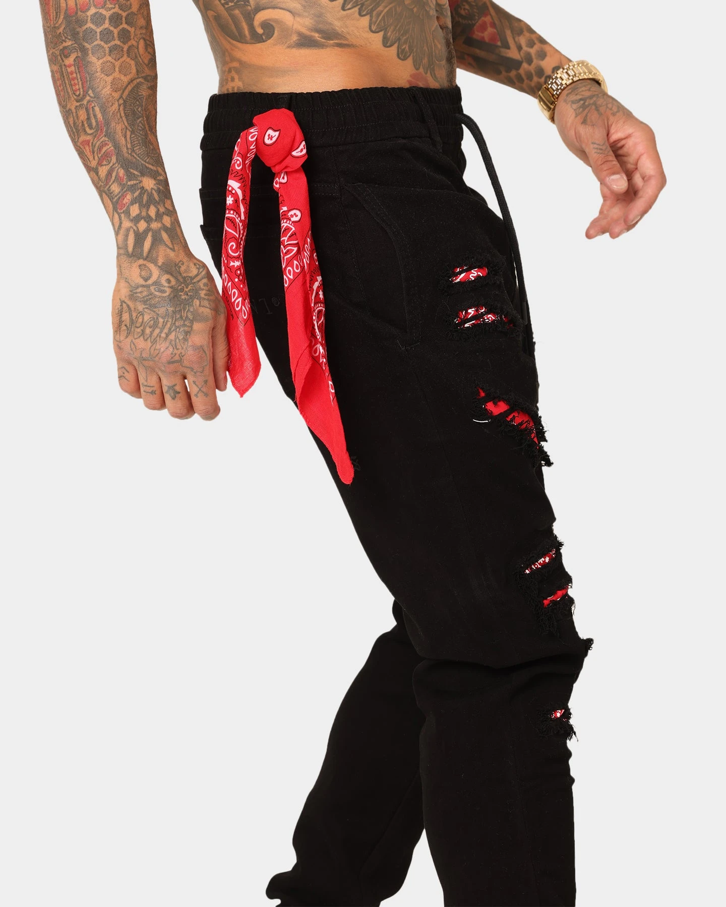 Saint Morta Bandana Summum Joggers Black/Red 11 Saint Morta Bandana Summum Joggers Black/Red - Image 11