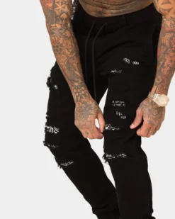 Saint Morta Bandana Summum Joggers Black/White -Champions Style 03009417 YB012 mens 0100