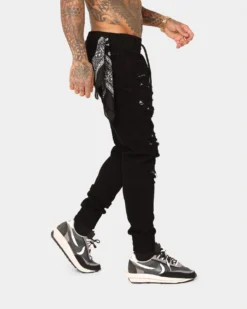 Saint Morta Bandana Summum Joggers Black/White -Champions Style 03009417 YB012 mens 050