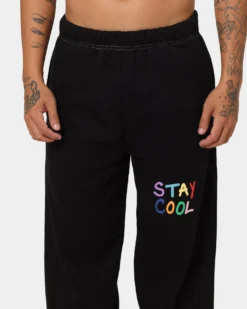 STAYCOOLNYC Puff Paint Sweat Pants Black -Champions Style 03009839 YB001 mens 0030