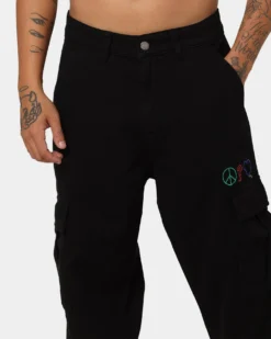 GUESS Originals X J Balvin Cargo Pants Jet Black A996 -Champions Style 03009851 YJ024 mens 070
