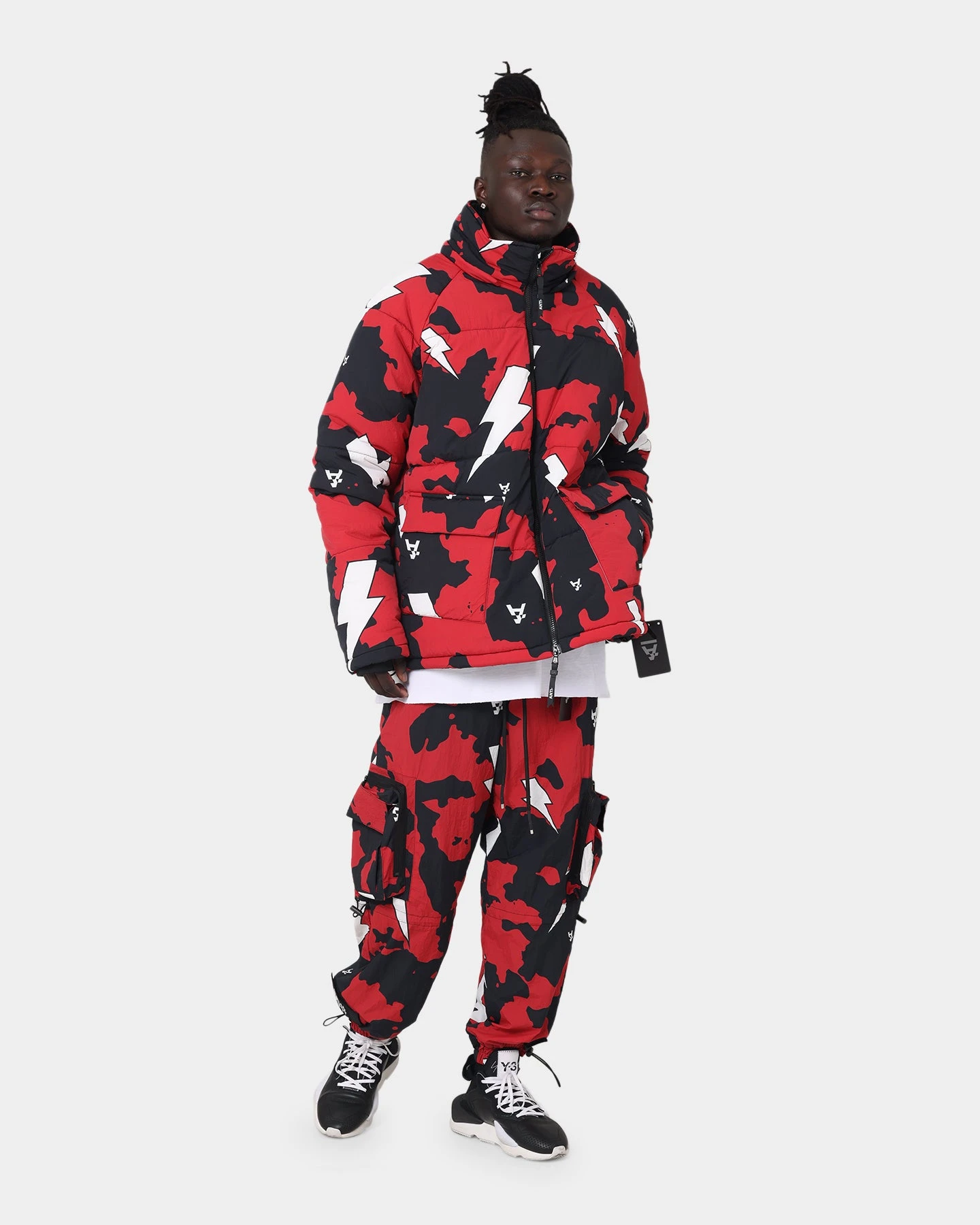 The Anti Order Storm Camo Track Joggers Black/Red/White 2 The Anti Order Storm Camo Track Joggers Black/Red/White - Image 2