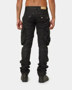MNML Waxed Denim Cargo Pants Black 14 MNML Waxed Denim Cargo Pants Black -Champions Style 03009940 YB001 mens 0040
