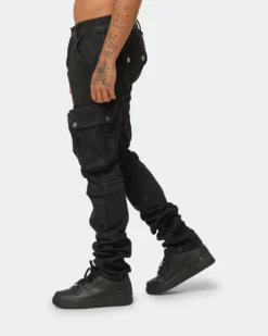 MNML Waxed Denim Cargo Pants Black 16 MNML Waxed Denim Cargo Pants Black -Champions Style 03009940 YB001 mens 0060