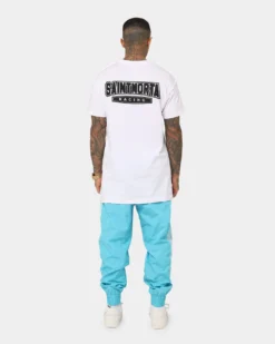 Saint Morta Pro Racing Nylon Trackpants Cyan -Champions Style 03010718 YC842 mens 00100