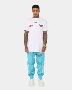 Saint Morta Pro Racing Nylon Trackpants Cyan -Champions Style 03010718 YC842 mens 0090