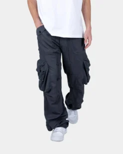MNML Lightweight Cinch Cargo Pants Faded Black -Champions Style 03010725 YB554 mens 0040