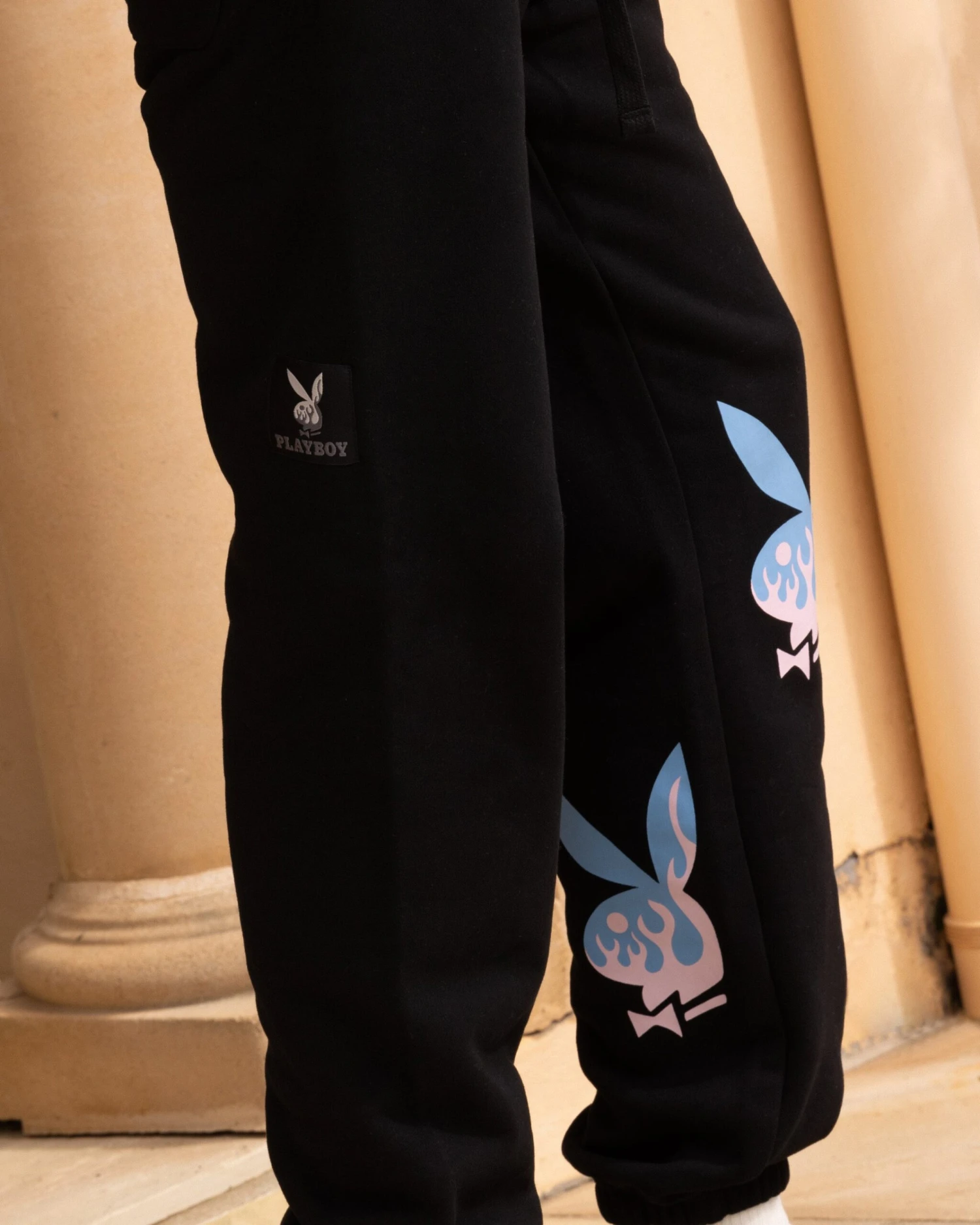 Playboy By Culture Kings Lit Bunny Track Pants Black 3 Playboy By Culture Kings Lit Bunny Track Pants Black - Image 3