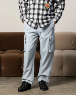 Carre Denim Superior Cargo Joggers Light Blue