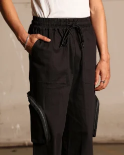 Saint Morta Gallery Zip Cargo Pants Black -Champions Style 03011220 YB001 mens 0030