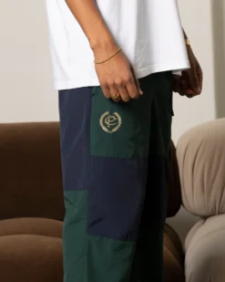 Carre Block Joggers Forest Green/Midnight Blue -Champions Style 03011241 YF262 mens 0003 scaled