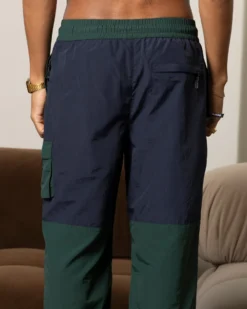 Carre Block Joggers Forest Green/Midnight Blue -Champions Style 03011241 YF262 mens 0008 scaled