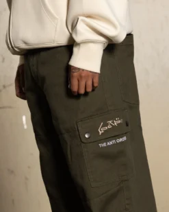 Loiter X The Anti Order Flow Cargo Pants Khaki -Champions Style 03011404 YK001 mens 0040 scaled