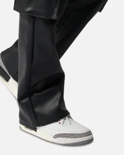 MNML Leather Double Snap Cargo Pants Black -Champions Style 03011780 YB001 mens 0070