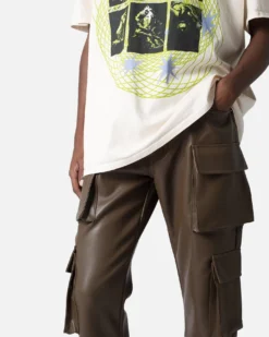 MNML Leather Double Snap Cargo Pants Chocolate 12 MNML Leather Double Snap Cargo Pants Chocolate -Champions Style 03011781 YC360 mens 0060