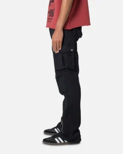 MNML Front Zip Flare Cargo Pants Black -Champions Style 03011862 YB001 mens 0030