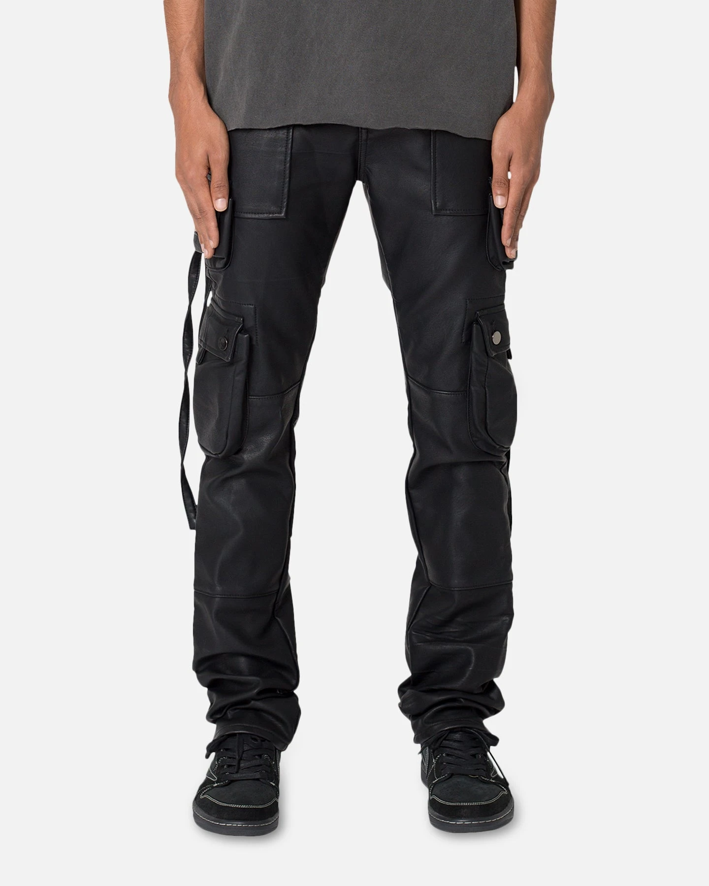 MNML D152 Leather Cargo Pants Black 1 MNML D152 Leather Cargo Pants Black