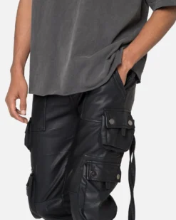 MNML D152 Leather Cargo Pants Black 10 MNML D152 Leather Cargo Pants Black -Champions Style 03011928 YB001 mens 0050
