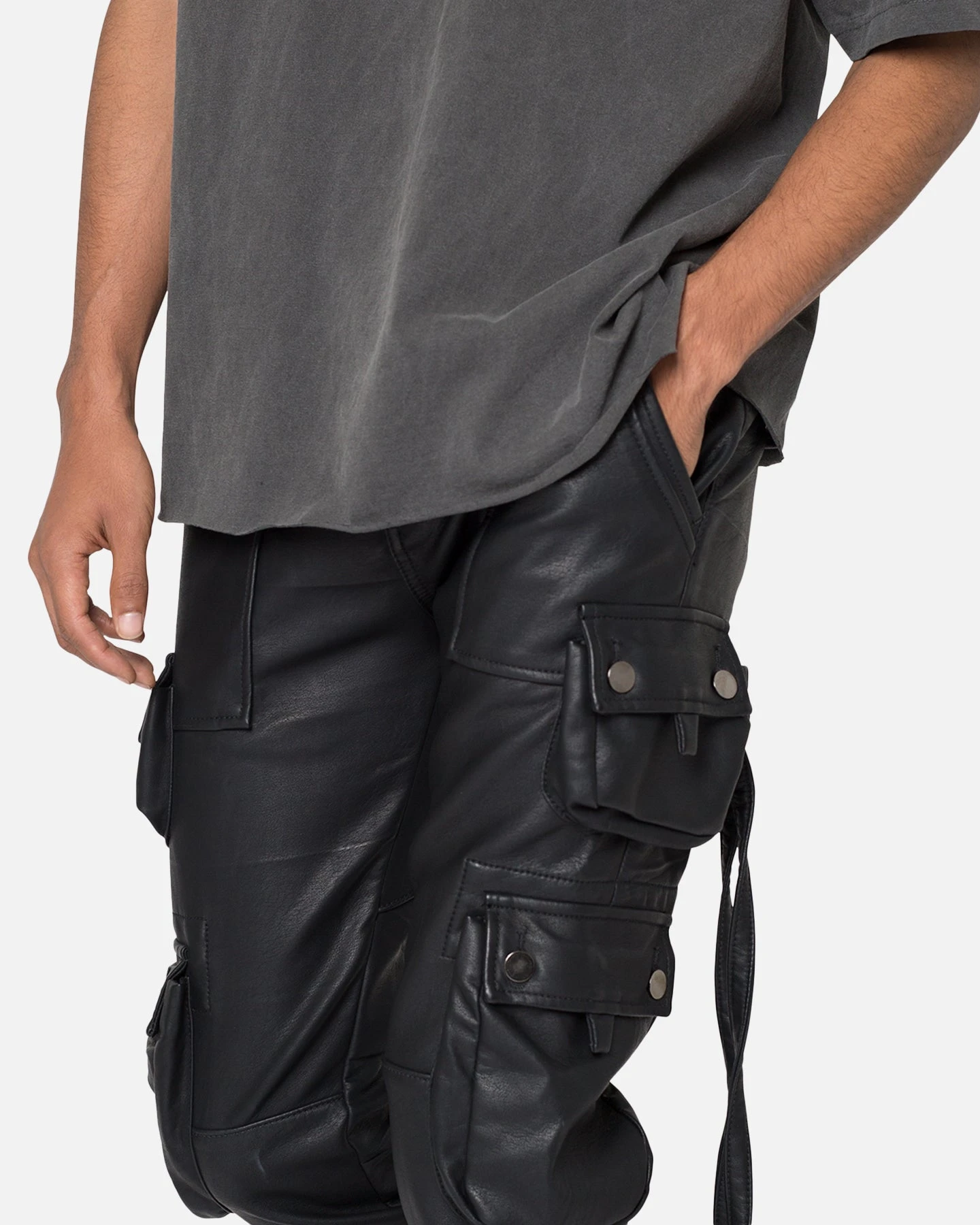 MNML D152 Leather Cargo Pants Black 5 MNML D152 Leather Cargo Pants Black - Image 5