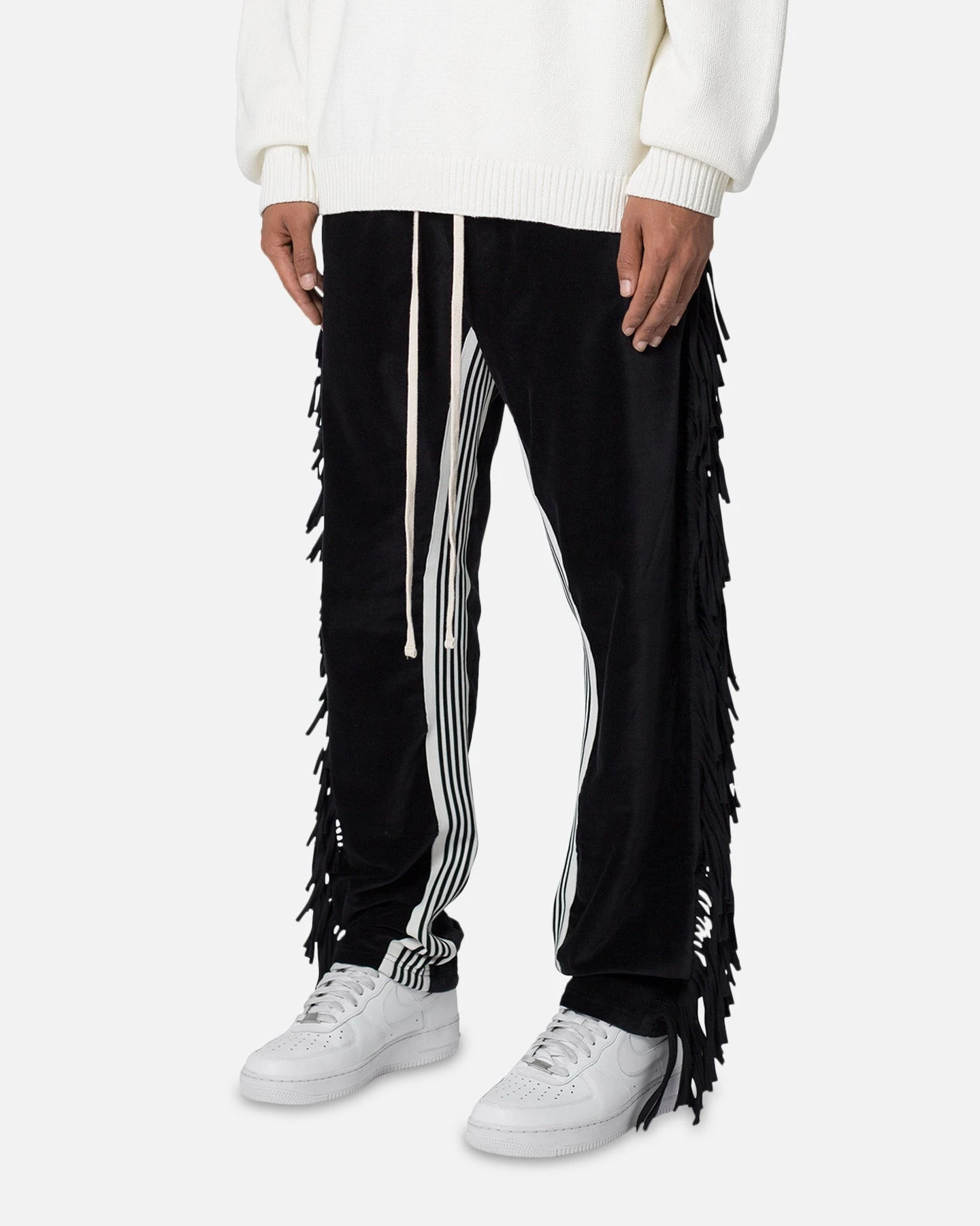 MNML Fringe Velour Sweatpants Black 2 MNML Fringe Velour Sweatpants Black - Image 2